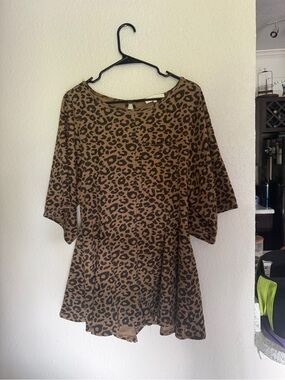 Leopard Print Brown Women’s Romper